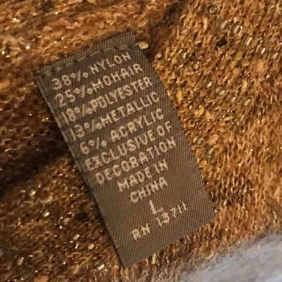 Kate Hill Gold Metallic Cardigan - Size Large - Picture 10 of 13